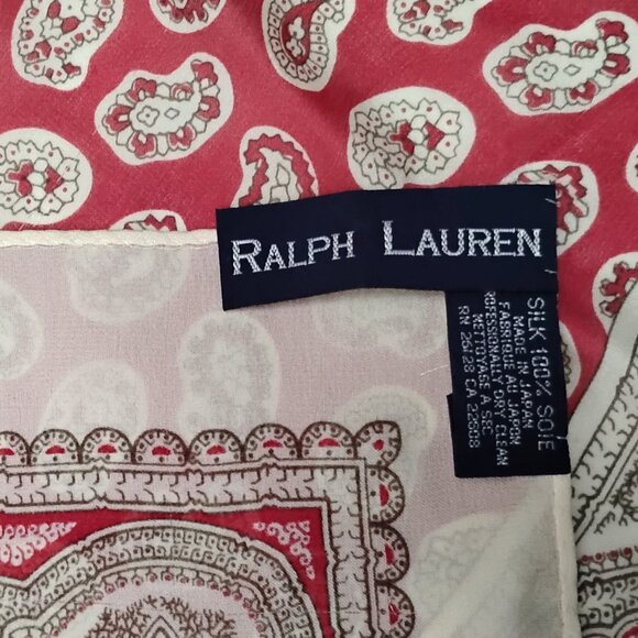 ❤️RALPH LAUREN Black Label Paisley 100% Silk Bandana Scarf - Picture 6 of 6